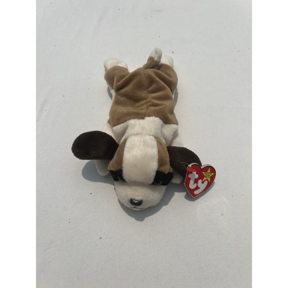 NWT but Vintage Ty Bernie the St. Bernard Dog Baby Toy (Birthday 10/3/1996)